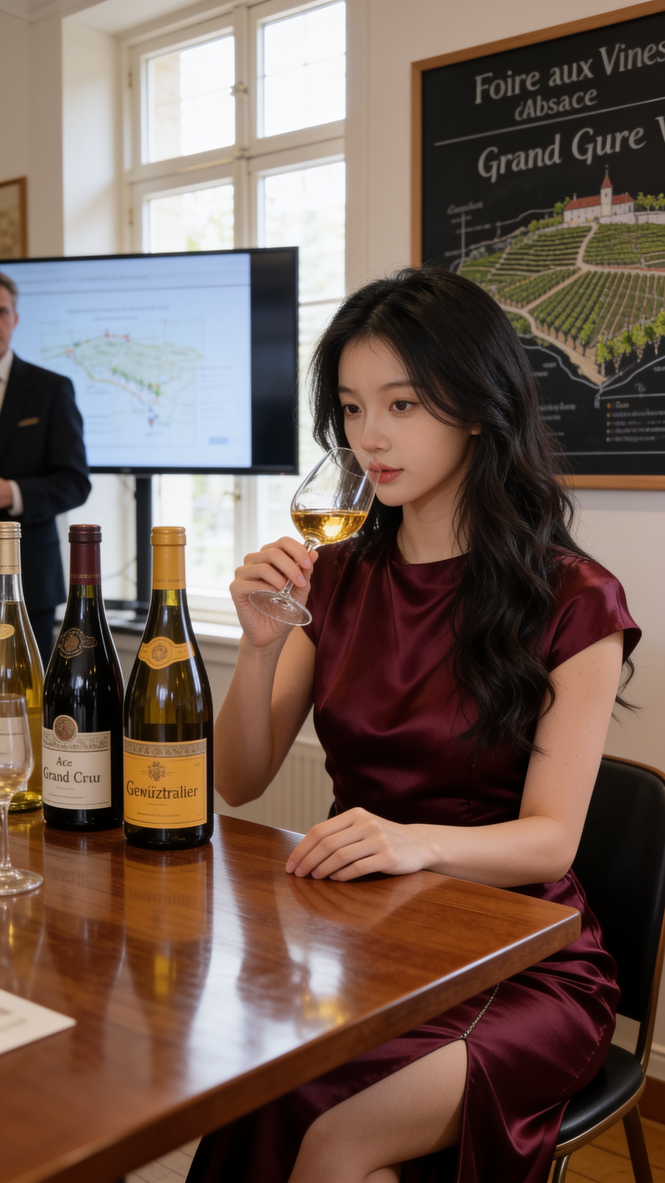 Sofie at a private masterclass tasting, Foire aux Vins d'Alsace, Colmar